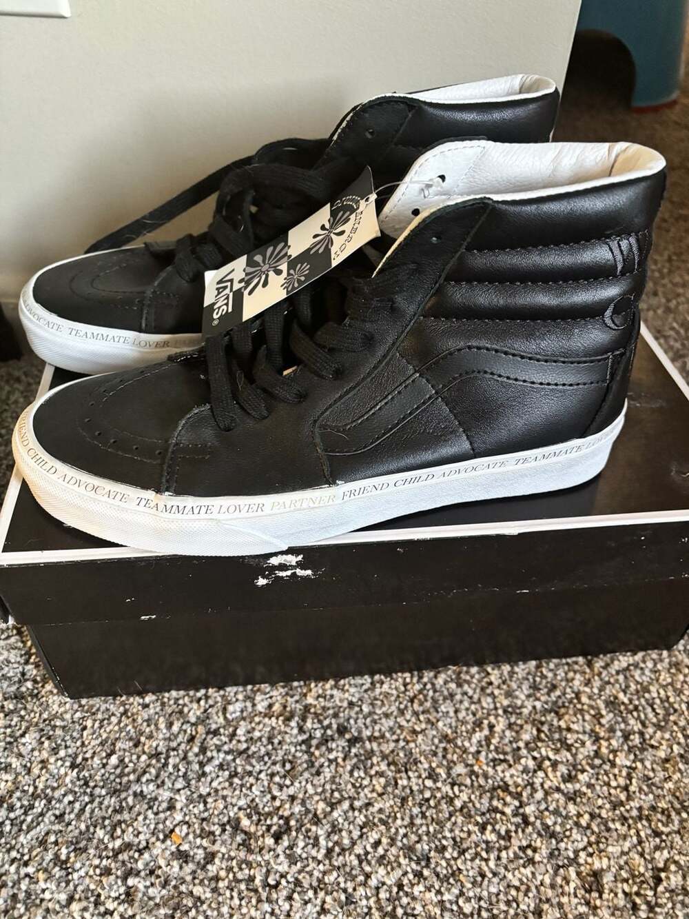 Vans Sk8-Hi Divine Energy Size Men 7.5 / Women 9 Black Leather High Top